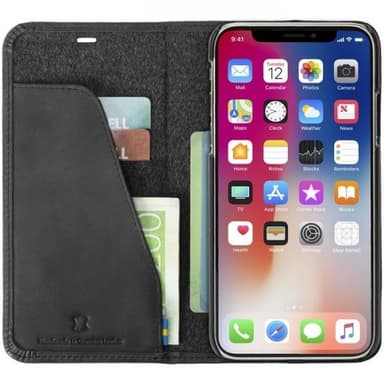 Krusell iPhone X/Xs Fodral Sunne Foliowallet Vintage Black