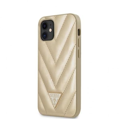 Guess iPhone 12 Mini Skal V Quilted Guld
