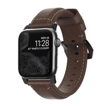 NOMAD Apple Watch 40/38mm Armband Traditional Strap Svart/Rustic Brown