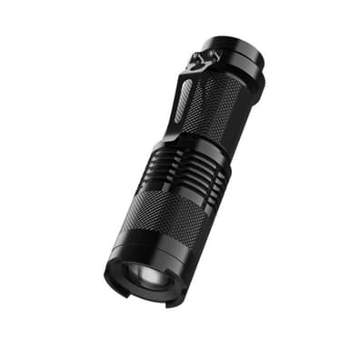 UV-ficklampa 365NM med justerbart fokus Svart