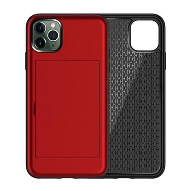 iPhone 11 Pro Max skal med kortfack TPU/PC Röd