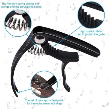 Universell gitarr capo - Svart