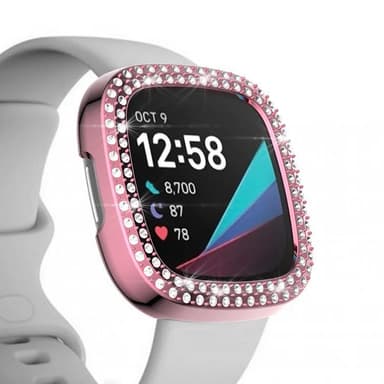 Fitbit Versa 3 heltäckande skal Rosa/Rhinestones