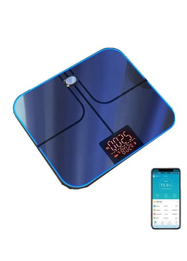Exakt personvåg med Bluetooth och LED - Svart