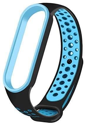 Xiamoi Mi Band 5 armband silikon Svart/Blå - Elgiganten
