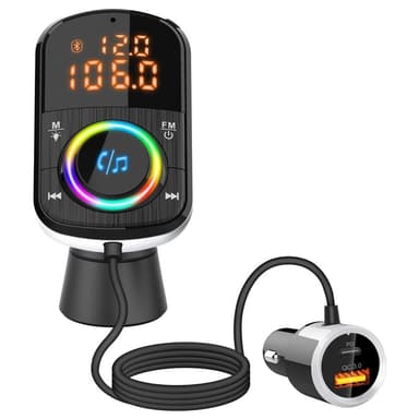 FM-sändare USB MP3 Bluetooth PD/QC för bilen
