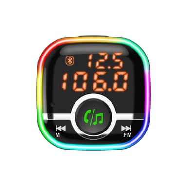 FM-sändare USB MP3 Bluetooth 5.0 för bilen Svart