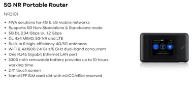 Zyxel NR2101 5G WiFi router