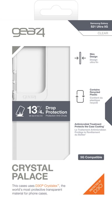 GEAR4 Crystal Palace Samsung Galaxy S21 Ultra fodral (transparent)