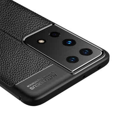 Samsung Galaxy S21 Ultra TPU-skal Litchi Grain - Svart