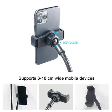 Multifunktion LED Ring lampa och stativ  för mobiltelefon och mikrofon tre justerbara ljusläge