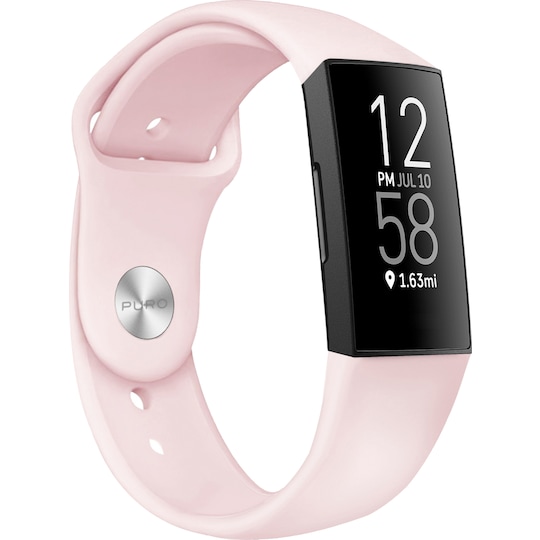 Puro Icon sportband i silikon för Fitbit Charge 4/3 (rosé)