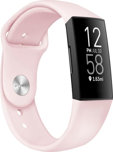 Puro Icon sportband i silikon för Fitbit Charge 4/3 (rosé)