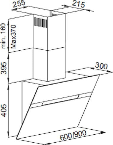 Witt köksfläkt WPC903 (rostfri/svart)