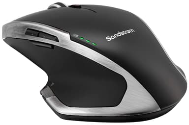 Sandstrøm S500 trådlös mus (svart, silver)