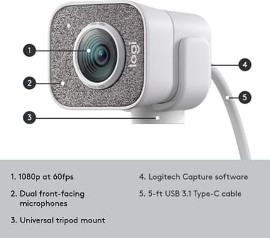 Logitech StreamCam kamera (vit)