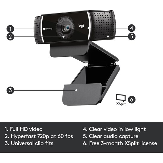 Logitech C922 Pro Stream webbkamera