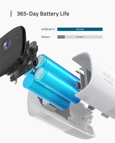 Eufy Cam 2 trådlös FHD Smart tilläggskamera (vit)
