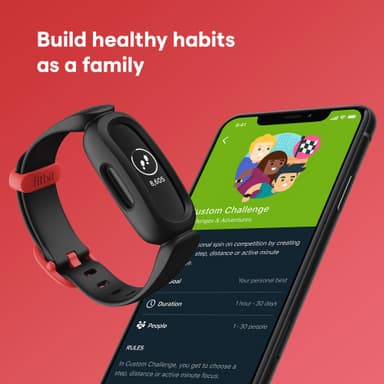 Fitbit Ace 3 aktivitetsarmband för barn (svart/röd)