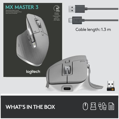 Logitech MX Master 3 trådlöst mus (grå)