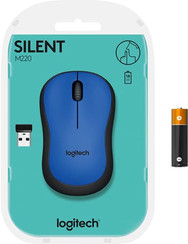 Logitech M220 Silent trådlös mus (blå)