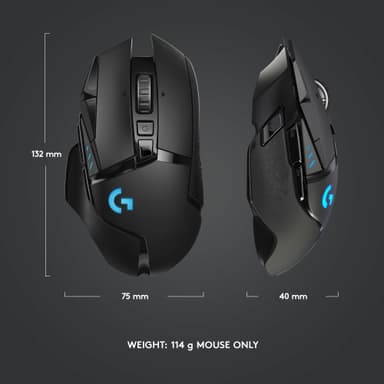 Logitech G502 Lightspeed trådlös mus för gaming