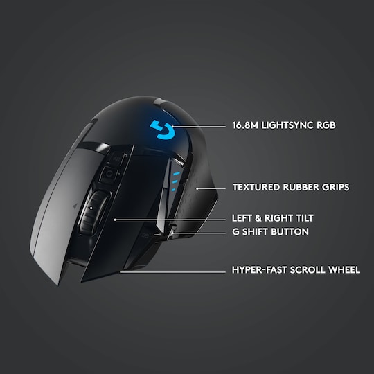 Logitech G502 Lightspeed trådlös mus för gaming