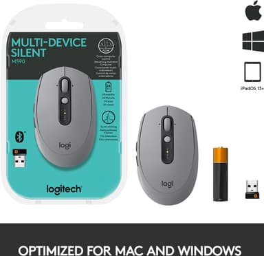 Logitech M590 Multi-Device Silent trådlös mus (grå)
