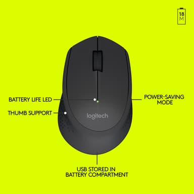 Logitech M280 trådlös mus (svart)