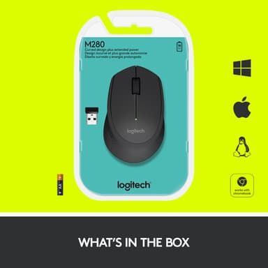 Logitech M280 trådlös mus (svart)