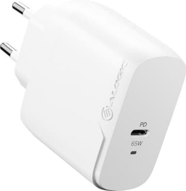 ALOGIC Rapid Power 65W väggladdare + 2m USB-C kabel (vit)