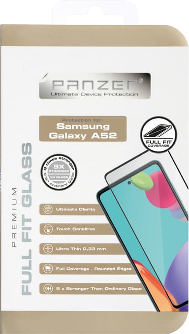 Panzer Full-Fit Samsung Galaxy A52/A52s/A53 5G skärmskydd (svart)