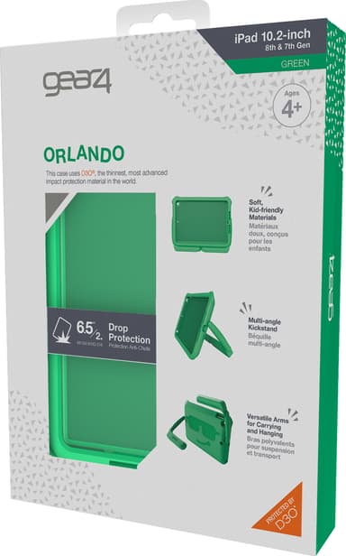 Gear4 D3O Orlando iPad 10.2 fodral för barn (grönt)