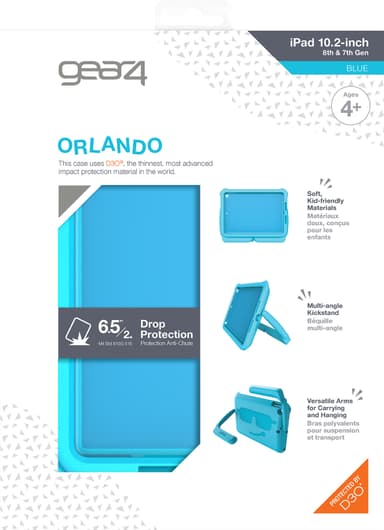 Gear4 D3O Orlando iPad 10.2 fodral för barn (blått)