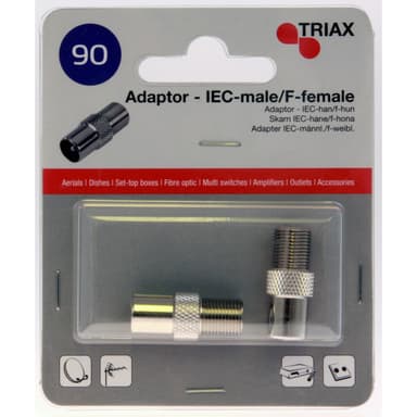 Triax Adapter IEC Hane - F Hona (2 st) Triax Adapter IEC Hane - F Hona (2 st)