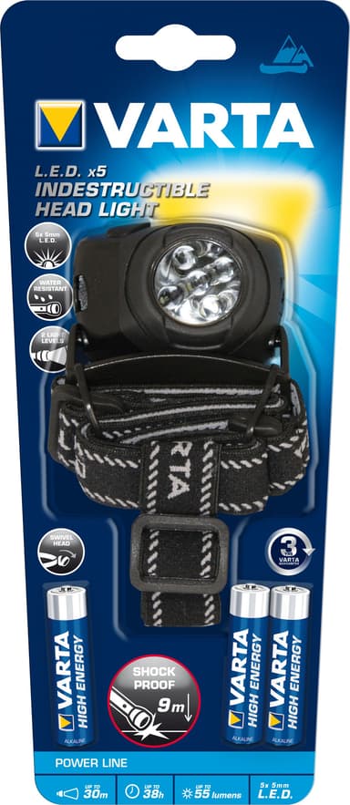 Varta Indestructible Pannlampa 5 x LED