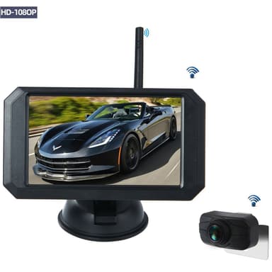 NÖRDIC Trådlös 2,4G backkamera med 5tum LCD monitor 1080p waterproof IP68 Night Vision