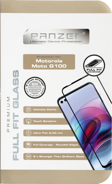 Panzer Full-Fit Motorola Moto G100 skärmskydd (svart)