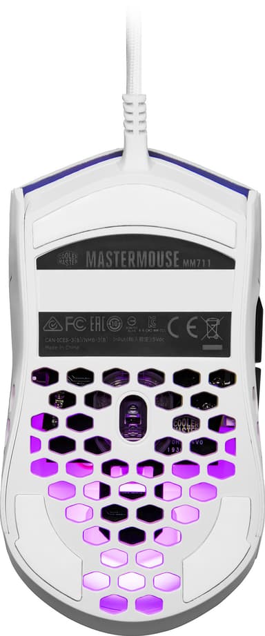 Cooler Master MM711 mus för gaming (matt vit)