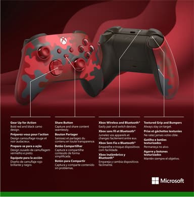 Microsoft Xbox Wireless kontroll för Xbox Series X och S (röd camo)