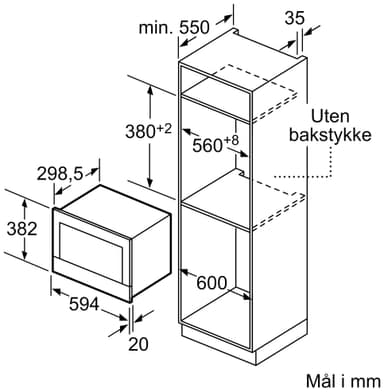 Bosch mikrovågsugn BFR834GC1 inbyggd