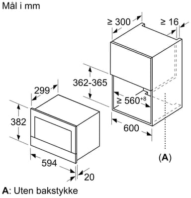 Bosch mikrovågsugn BFR834GC1 inbyggd