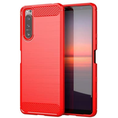 SKALO Sony Xperia 5 II Armor Carbon Stöttåligt TPU-skal - Röd