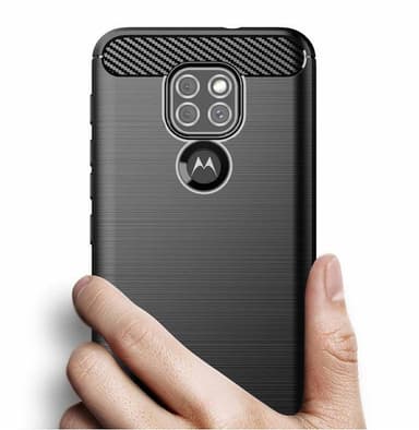 Stöttåligt Armor Carbon TPU-skal Moto G9 Play / Moto E7 Plus - Blå