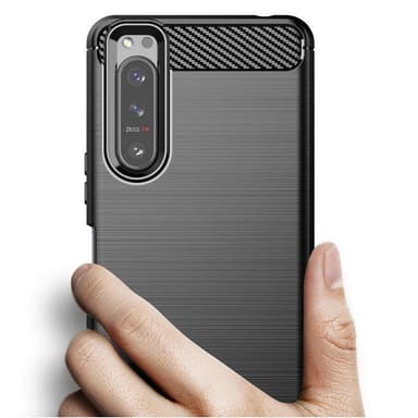 SKALO Sony Xperia 5 II Armor Carbon Stöttåligt TPU-skal - Röd