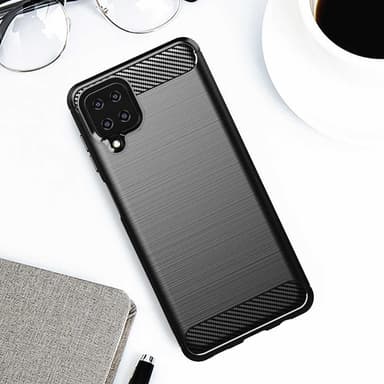 SKALO Samsung A12 Armor Carbon Stöttåligt TPU-skal - Blå