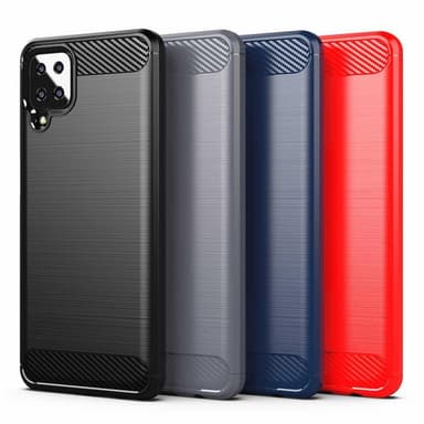 SKALO Samsung A12 Armor Carbon Stöttåligt TPU-skal - Blå