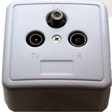 Triax Antennuttag SAT-CATV 9mm (vit)