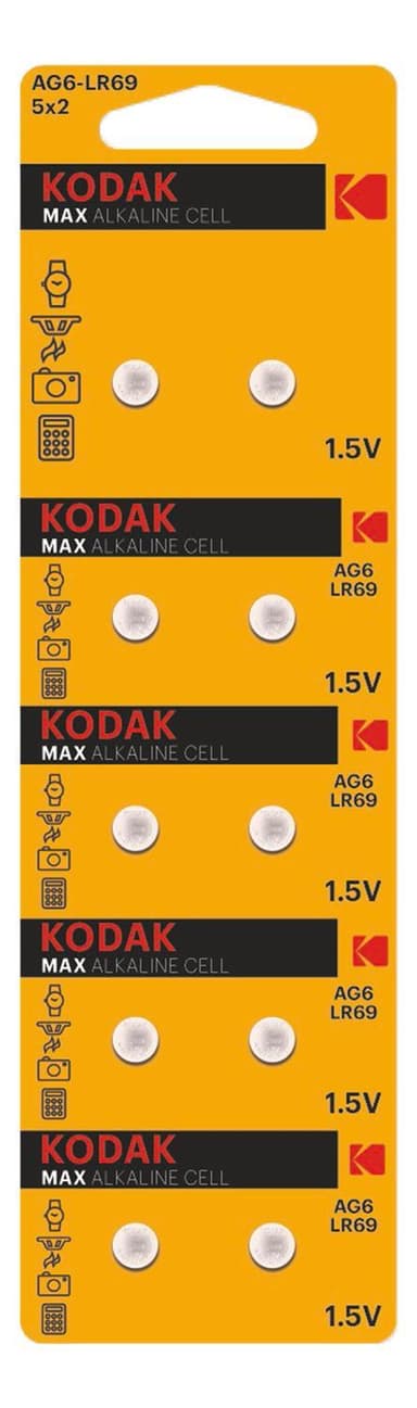 Kodak MAX AG6 / LR69 Micro alkaliskaknappceller