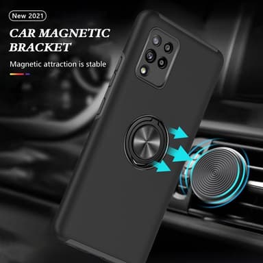 Samsung Galaxy A42 5G Hybrid skal med Finger Ring - Svart